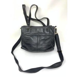 The Sak Women's Crossbody Shoulder Bag Adjustable Strap Leather Black